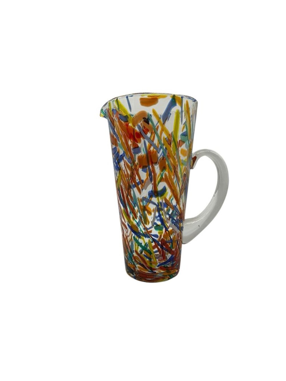Confetti Pattern Hand Blown Glass Pitcher Made in Thailand for Pier 1 Art Glass